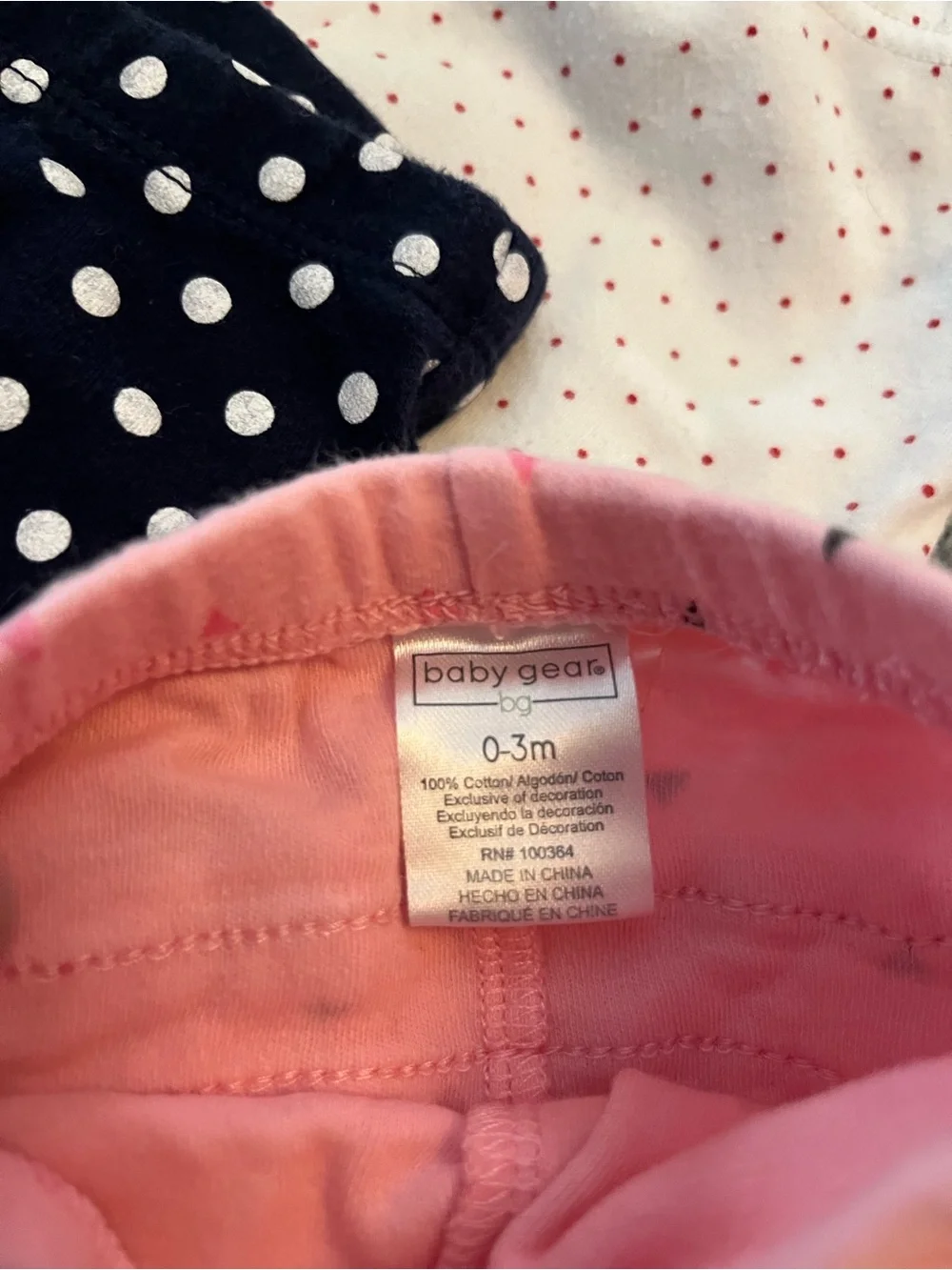 Gymboree White Baby Leggings with Pink Dot Print